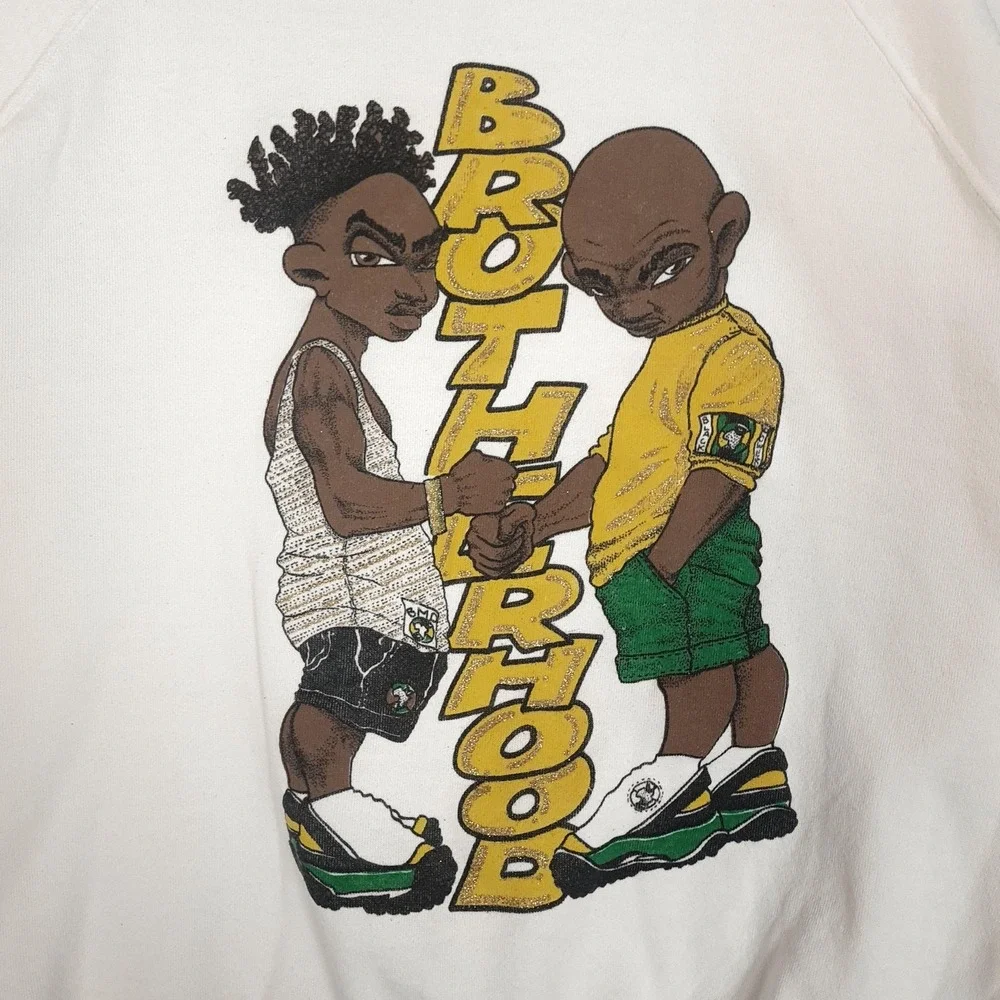 Vintage 90s Brotherhood Sweatshirt Mens XL Hip Hop Cross Colors Vibe Streetwear